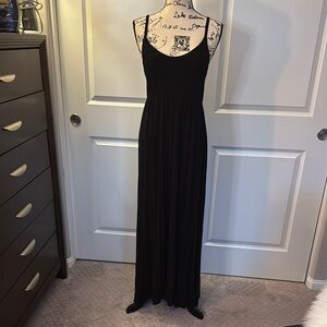 Black Spaghetti Strap Sleeveless Maxi Dress